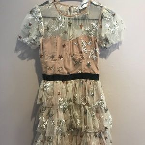 self portrait star tiered dress